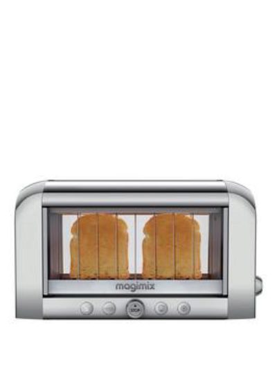 Magimix Polished Stainless Steel Glass 2-Slice Vision Toaster
